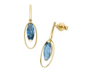 Paar Ohrhänger LUIGI MERANO "mit Blautopas, Gold 375", blau, Ohrringe, Damen, Gelbgold 375 (16119226-0) blau