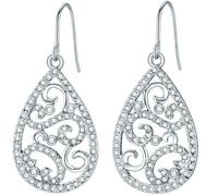 Paar Ohrhänger LULU & JANE "Set: LJ489", silber, weiß, Ohrringe, Damen, 39,mit Steinen, Metall-Legierung (85441816-0) silber, weiß