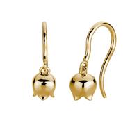 Paar Ohrhänger LYOMI "585/- Gelbgold Blüte 2 synth. Diam. 0,20ct.", gelb, weiß, Ohrringe, Damen, one-size, 0,2 VS = sehr kleine Einschlüsse, Gold (91809023-0) gelb, weiß