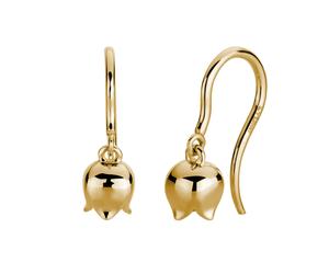 Paar Ohrhänger LYOMI "585/- Gelbgold Blüte 2 synth. Diam. 0,20ct.", gelb, weiß, Ohrringe, Damen, one-size, 0,2 VS = sehr kleine Einschlüsse, Gold (91809023-0) gelb, weiß