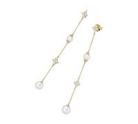 Paar Ohrhänger "mit Süßwasser-Perlen und Zirkonia, Silber 925", gold, GIORGIO MARTELLO MILANO, Ohrringe, Damen, Silber 925 (Sterlingsilber) (13101910-0) gold