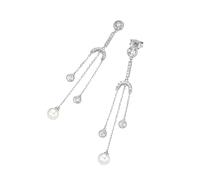 Paar Ohrhänger "mit Süßwasser-Perlen und Zirkonia, Silber 925", silber, GIORGIO MARTELLO MILANO, Ohrringe, Damen, Silber 925 (Sterlingsilber) (38707667-0) silber