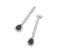 Paar Ohrhänger "mit weißen und schwarzen oder lila Zirkonia, Silber 925", schwarz, GIORGIO MARTELLO MILANO, Ohrringe, Damen, Silber 925 (Sterlingsilber) (13055750-0) schwarz