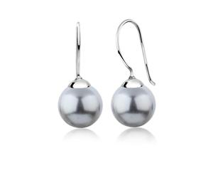 Paar Ohrhänger NENALINA "Hänger Basic Synthetische Perle 925 Silber", silber, Ohrringe, Damen, onesize, ohne Stein, Silber 925 (Sterlingsilber) (62600342-0) silber