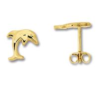 Paar Ohrhänger ONE ELEMENT "Delfin Ohrringe Ohrstecker aus 333 Gelbgold", gold, Ohrringe, Mädchen, Kinder, Gelbgold 333 Gold, Gelbgold 333, Gold, Zartes Emblem - unaufdringlich und dennoch ausdrucksst