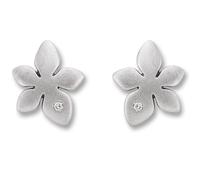 Paar Ohrhänger ONE ELEMENT "Zirkonia Blume Ohrringe Ohrstecker aus 925 Silber", silber, Ohrringe, Mädchen, Kinder, Silber 925 (Sterlingsilber), Ihr persönliches Symbol - liebevoll gearbeitet für jeden