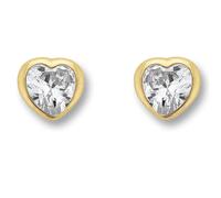 Paar Ohrhänger ONE ELEMENT "Zirkonia Herz Ohrringe Ohrstecker aus 333 Gelbgold", gold, Ohrringe, Damen, Damen, Gelbgold 333 Gold, Gelbgold 333, Gold, Herz mit Bedeutung - eine feine Geschenkidee für v