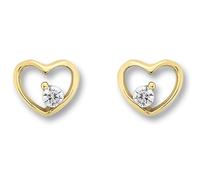 Paar Ohrhänger ONE ELEMENT "Zirkonia Herz Ohrringe Ohrstecker aus 333 Gelbgold", gold, Ohrringe, Damen, Damen, Gelbgold 333 Gold, Gelbgold 333, Gold, Ein Geschenk von Herzen - zart, elegant & voller S