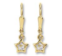 Paar Ohrhänger ONE ELEMENT "Zirkonia Stern Ohrringe Ohrhänger aus 333 Gelbgold", gold, Ohrringe, Mädchen, Kinder, Gelbgold 333 Gold, Gelbgold 333, Gold, Zartes Emblem - unaufdringlich und dennoch ausd