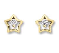 Paar Ohrhänger ONE ELEMENT "Zirkonia Stern Ohrringe Ohrstecker aus 333 Gelbgold", gold, Ohrringe, Jungen, Kinder, Gelbgold 333 Gold, Gelbgold 333, Gold, Persönlicher Akzent - schlicht, modern, aussage