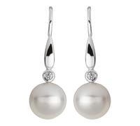 Paar Ohrhänger OROLINO "585 Gold 2x Brillant 0,03ct. und Perle weiß 6,5-7mm", weiß (weiß, weiß), Ohrringe, Damen, one-size, 0,03 SI = kleine Einschlüsse, Gold (064290-0) weiß, weiß