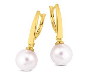 Paar Ohrhänger OROLINO "585 Gold Perle weiß 7,5-8,0mm", gelb (gelb, weiß), Ohrringe, Damen, one-size, Gold (097230-0) gelb, weiß