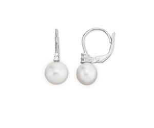 Paar Ohrhänger OROLINO "Gold 585 mit weißen Perlen und 4 Brillanten zus. 0,05ct.", weiß (weiß, weiß), Ohrringe, Damen, one-size, 0,05 SI = kleine Einschlüsse, Gold (33820535-0) weiß, weiß