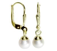 Paar Ohrhänger OSTSEE-SCHMUCK "Ostsee-Schmuck Ohrhänger Ine 5- Ohrhänger Ine 5-", gelb, Ohrringe, Damen, 23x6mm, Gelbgold 333 (24769859-0) gelb