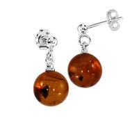 Paar Ohrhänger OSTSEE-SCHMUCK "Ostsee-Schmuck Ohrhänger Kugel 9 mm Ohrhänger Kugel 9 mm", weiß, Ohrringe, Damen, 18x9mm, Silber 925 (Sterlingsilber) (83332406-0) weiß