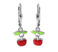 Paar Ohrhänger OSTSEE-SCHMUCK "Ostsee-Schmuck Ohrhänger Apfel Ohrhänger Apfel", rot, Ohrringe, Damen, 25 x 8mm, Silber 925 (Sterlingsilber) (77480738-0) rot