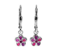 Paar Ohrhänger OSTSEE-SCHMUCK "- Blume - Silber 925/000 -" Gr. 23, lila, Ohrringe, Damen, 23, Silber 925 (Sterlingsilber) (58480155-23) lila