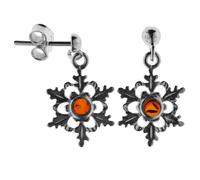 Paar Ohrhänger OSTSEE-SCHMUCK "Ostsee-Schmuck Ohrhänger Schneeflocke Ohrhänger Schneeflocke", weiß, Ohrringe, Damen, 23 x 12mm, Silber 925 (Sterlingsilber) (16408918-0) weiß