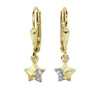 Paar Ohrhänger OSTSEE-SCHMUCK "Ostsee-Schmuck Ohrhänger Stern Ohrhänger Stern", gelb, Ohrringe, Damen, 22x6mm, Gelbgold 333 (85008430-0) gelb