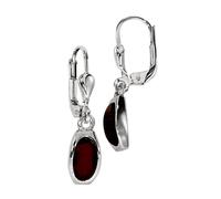 Paar Ohrhänger OSTSEE-SCHMUCK "Ostsee-Schmuck Ohrhänger Tinta cherry Ohrhänger Tinta cherry", weiß, Ohrringe, Damen, 27 x 6mm, Silber 925 (Sterlingsilber) (73095638-0) weiß