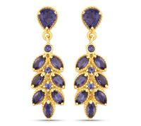 Paar Ohrhänger RAFAELA DONATA "Set: K28", gelbgold, blau, violett, Ohrringe, Damen, 26,7mm, aus Sterling Silber (91124632-0) gelbgold, blau, violett