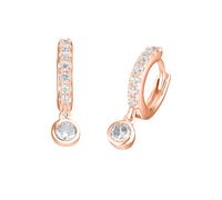 s.Oliver Creolen 925 Sterling Silber Damen Creolen, mit Zirkonia synth., 1,7 cm, Roséfarben, Kommt in Schmuck Geschenk Box, 2032978