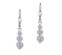 Paar Ohrhänger "Schmuck Geschenk Silber 925 Ohrringe", silberfarben, kristallweiß, kristallweiß, ANISTON JEWELRY & WATCHES, Ohrringe, Damen, Silber 925 (Sterlingsilber), Made in Germany - mit Zirkonia