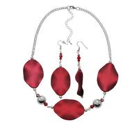 Paar Ohrhänger STEUER "Metall glanz Glasstein bordeaux rot", Damen, Gr. one-size, Metall, rot, Ohrringe (81146655-0) rot