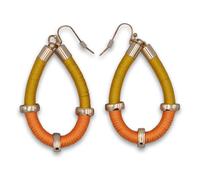 Paar Ohrhänger STEUER "Metall Textil gelb Orange", Damen, Gr. one-size, Messing, bunt (mehrfarbig), Ohrringe Paar Ohrhänger (59463368-0)