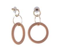 Paar Ohrhänger STEUER "Metall vergoldet Textil braun", Damen, Gr. one-size, Metall, rot, Ohrringe Paar Ohrhänger (35964927-0)