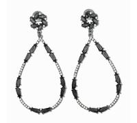Paar Ohrhänger STEUER "Ohrstecker in Tropfenform", Damen, Gr. one-size, Metall, silber (silbergrau, schwarz), Ohrringe (77608352-0) silbergrau, schwarz