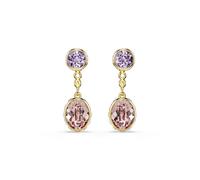 Paar Ohrhänger SWAROVSKI "Schmuck Geschenk Chroma Ohrringe", gelbgoldfarben, metallfarben, kristallweiß, rosa, lila, kristallweiß, rosa, lila, Ohrringe, Damen, Metall, mit Swarovski Kristall - Einhäng