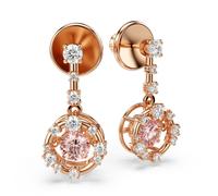 Paar Ohrhänger SWAROVSKI "Schmuck Geschenk Constella Ohrringe Dancing Stone", roségoldfarben, metallfarben, kristallweiß, rosa, kristallweiß, rosa, Ohrringe, Damen, Metall, mit Swarovski Kristall (374