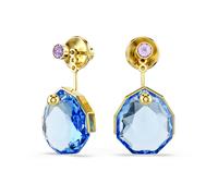 Paar Ohrhänger SWAROVSKI "Schmuck Geschenk Gema Ohrringe", gelbgoldfarben, metallfarben, blau, lavendel, blau, lavendel, Ohrringe, Damen, Metall, mit Swarovski Kristall - Einhänger abnehmbar (97602822