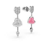 Paar Ohrhänger SWAROVSKI "Schmuck Geschenk Idyllia Ohrringe Herz Pfeil", metallfarben, rosa, kristallweiß, kristallweiß, Ohrringe, Damen, Metall, mit Swarovski Kristall - Emaille (31000264-0) metallfa