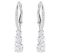 Paar Ohrhänger SWAROVSKI "Stilla Round Attract Trilogy Round", silber (silberfarben, kristallweiß), Ohrringe, Damen, Metall, mit Swarovski Kristall (99646069-0) silberfarben, kristallweiß