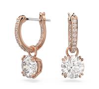Paar Ohrhänger SWAROVSKI "Stilla Round", rosa (roségoldfarben, kristallweiß, kristallweiß), Ohrringe, Damen, Metall, mit Swarovski Kristall - Einhänger abnehmbar (88632264-0) roségoldfarben, kristallw
