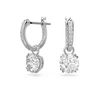 Paar Ohrhänger SWAROVSKI "Stilla Round", silber (metallfarben, kristallfarben, kristallfarben), Ohrringe, Damen, Metall, mit Swarovski Kristall - Einhänger abnehmbar (92759867-0) metallfarben, kristal