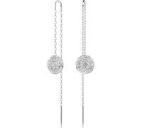 Paar Ohrhänger SWAROVSKI "Sublima Round Drop", silber (metallfarben, kristallweiß, kristallweiß), Ohrringe, Damen, 10mm, Metall, mit Swarovski Kristall (20528356-0) metallfarben, kristallweiß, kristal