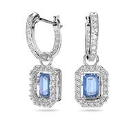 Paar Ohrhänger SWAROVSKI "Una Millenia Dc", weiß (metallfarben, blau, kristallweiß, blau, kristallweiß), Ohrringe, Damen, Metall, mit Swarovski Kristall - Einhänger abnehmbar (73992229-0) metallfarben