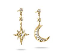 Paar Ohrhänger THOMAS SABO "Midnight Sky Ohrringe gelbgoldfarben", gold (gelbgoldfarben, weiß, weiß), Ohrringe, Damen, Metall, mit Zirkonia (synth.) (45190944-0) gelbgoldfarben, weiß, weiß
