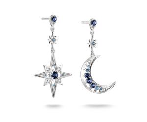 Paar Ohrhänger THOMAS SABO "Midnight Sky Ohrringe Silber", blau (silberfarben, weiß, blau, weiß, blau), Ohrringe, Damen, Silber 925 (recycelt), mit Zirkonia (synth.), Glas-Keramik Stein (61715222-0) s