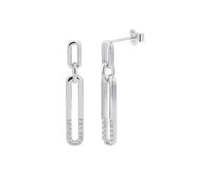 Paar Ohrhänger TOM TAILOR "Schmuck Geschenk Silber 925", silber (silberfarben, kristallweiß, kristallweiß), Ohrringe, Damen, Silber 925 (Sterlingsilber), mit Zirkonia (synth.) (58738611-0) silberfarbe