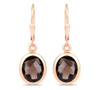 Paar Ohrhänger VIRA JEWELS "925 Silber rot vergoldet Glanz Rauchquarz dunkelbraun", rot (rot, braun), Ohrringe, Damen, one-size, 4,6, Silber 925 (Sterlingsilber) (82016257-0) rot, braun