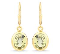 Paar Ohrhänger VIRA JEWELS "925-Sterling Silber vergoldet Glänzend Lemon Quarz grün", gelb (gelb, grün), Ohrringe, Damen, one-size, 4,6, Silber 925 (Sterlingsilber) (98421768-0) gelb, grün