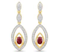 Vira Jewels - Ohrringe 925/- Sterling Silber Rubin rot 1,38 ct. 1 ct Damen