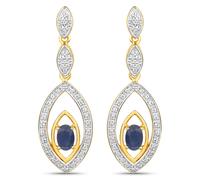 Vira Jewels - Ohrringe 925/- Sterling Silber Saphir blau 1,49 ct. 1 ct Damen