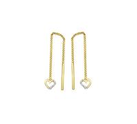 Paar Ohrhänger VIVANCE "333/- Gelbgold glanz Herz", gelb, Ohrringe, Damen, one-size, Gold (48126717-0) gelb