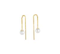 Paar Ohrhänger VIVANCE "333/- Gelbgold glanz Süßwasserzuchtperle", gelb (gelb, weiß), Ohrringe, Damen, one-size, Gold (33794211-0) gelb, weiß