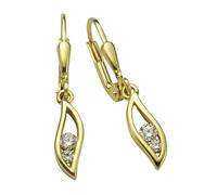 Paar Ohrhänger VIVANCE "333 Gold 4x Zirkonia weiß", gelb (gelb, weiß), Ohrringe, Damen, one-size, Gold, Ohrhänger (46927856-0) gelb, weiß